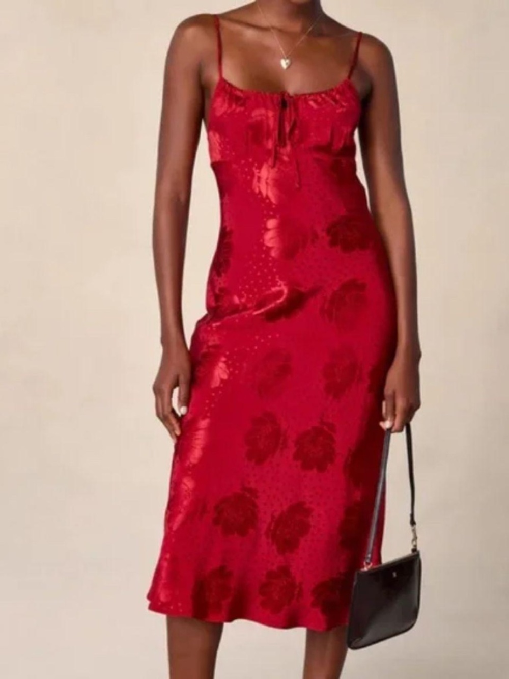 Rouje Paris Daria Dress in Jacquard Fleurs Rouge Size EU 34